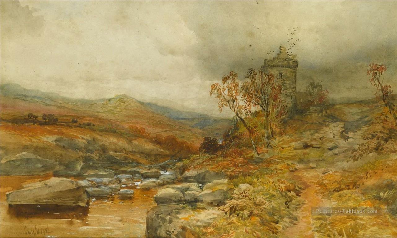 Une tour frontalière Samuel Bough paysage Peintures à l'huile